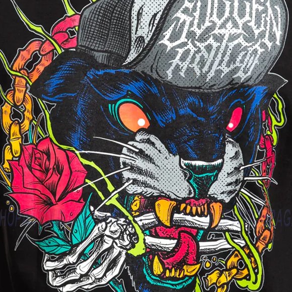 Sullen Art Collective Deathless Panther Standard Fit SCM5004 New Short Sleeve Me - Picture 4 of 6